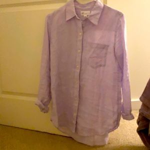 Linen purple button down